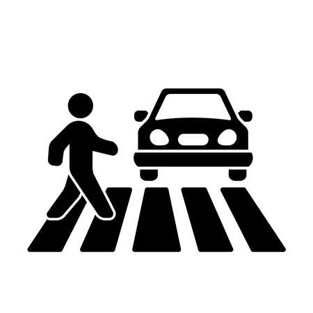 Traffic, Zebra Cross Icon Logo Design Vector Template Illustrationのイラスト素材