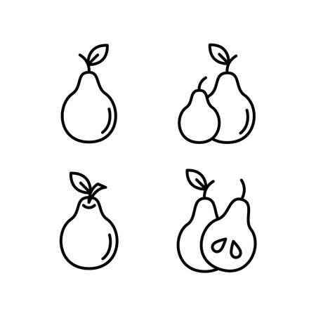 Pear Fruit Icon Logo Design Vector Template Illustrationのイラスト素材