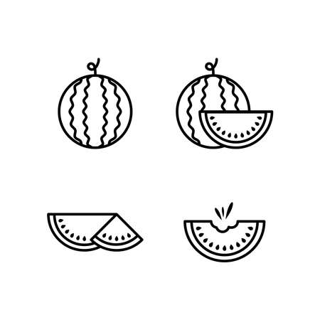 Water Melon Icon Logo Design Vector Template Illustrationのイラスト素材