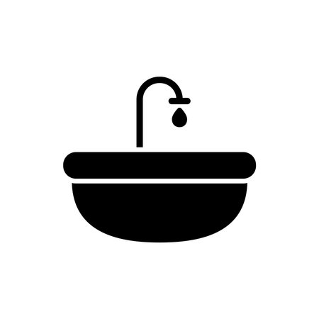 Sink, Wash Basin Icon Logo Design Vector Template Illustrationのイラスト素材