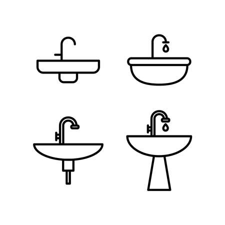 Sink, Wash Basin Icon Logo Design Vector Template Illustrationのイラスト素材