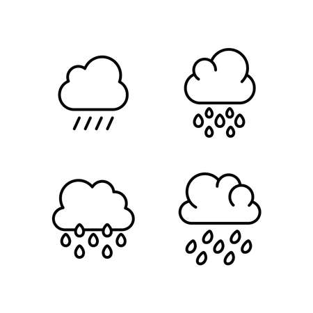 Cloud Rain, Rainy Icon Logo Design Vector Template Illustrationのイラスト素材