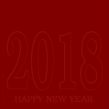 Happy New Year 2018 greeting RED with frosted glass illusion effect Illustration with gradients 3D illusion spaceの写真素材