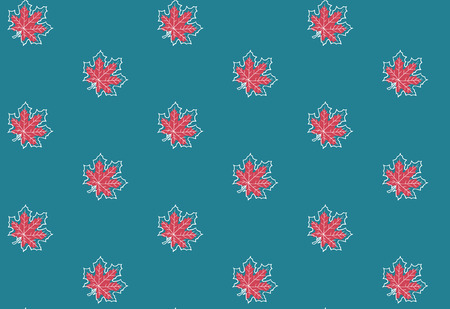 Seamless pattern with autumn maple leaves. Vector illustration. Autumn background.のイラスト素材