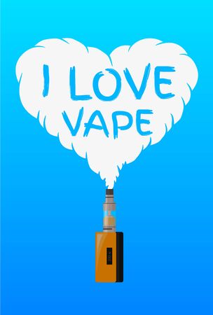 I love vape, logo or symbol design concept. Vector Illustrator.のイラスト素材