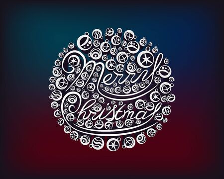 Merry Christmas lettering design logo. Vector Illustration.のイラスト素材