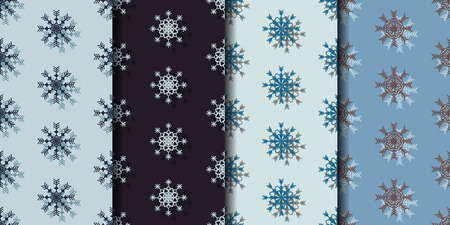 Set seamless pattern background, with snowflakes. Can be used for wallpaper, pattern fills, web page background,surface textures. Vector Illustration.のイラスト素材