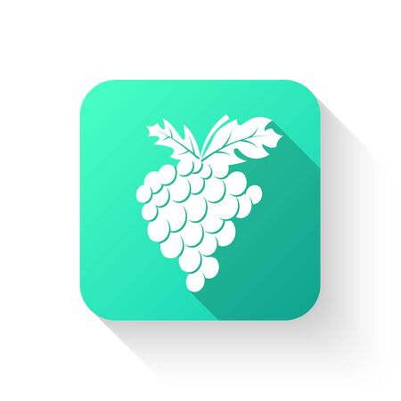 Grapes in a flat style. The icon, a symbol of the fruit on a white background nature theme, food, vitamins. Vector illustration.のイラスト素材