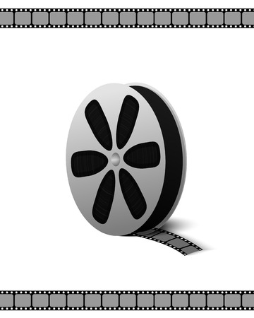 Film coil camcorder for recording movies and videos isolated on white background Vector Illustration. Equipment to element symbol of video recording for your projects.のイラスト素材