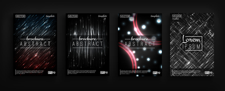Brochure set cover design postcard isolated. 2d background motion objects futuristic. Poster, flyer, poster, business card and other your projects. Vector Illustrationのイラスト素材