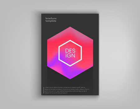 Brochure Cover Design Cards Isolated. Dynamic fashion flat design. Poster, banner, flyer, poster, business card and other your projects. Vector Illustrationのイラスト素材