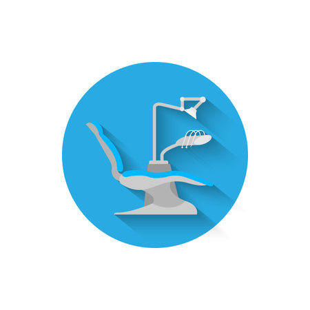 Dental drill icon illustrated in flat design style vector illustration. Modern icon of dentistry.のイラスト素材