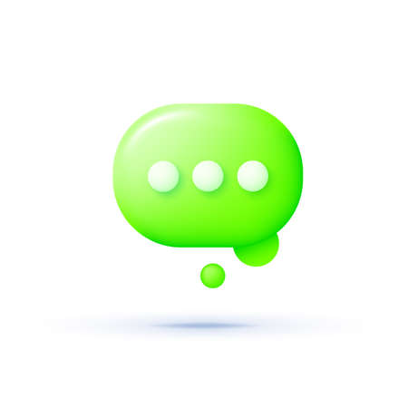 3d icon with speak 3d for web design. Message icon. Web banner. Modern realistic template with green speak 3d for banner design. Vector illustrationのイラスト素材