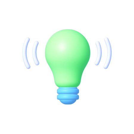 3d green energy for concept design. Green energy, great design for any purposes. Vector illustration 3d. Lightbulb icon. Ecology concept. Innovation technology. Bright design. Vector imageのイラスト素材