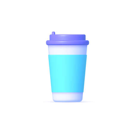 3d coffee on white background. Isolated realistic vector. Coffee template. 3d Vector illustration design.のイラスト素材