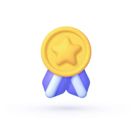 3d badge quality for celebration design. 3d vector illustration. Premium quality label. Vector illustration design. Winner certificate.のイラスト素材