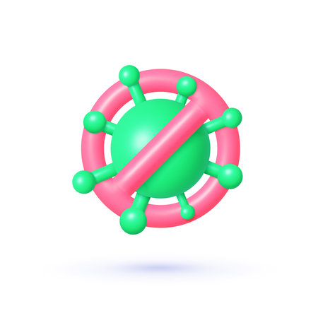 Covid 3d for wallpaper design. Human health background. Stop pandemic coronavirus. White background. 3d render vectorのイラスト素材