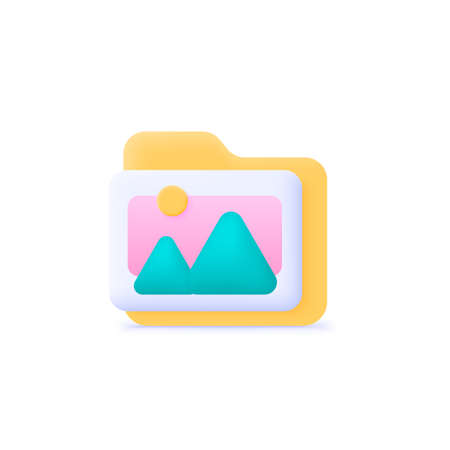 Image, photo, jpg file. 3d folder 3d for web background design. Realistic 3d symbol design. Vector realistic illustrationのイラスト素材