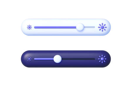 Brightness slider in 3d style on white background. Computer interface. Vector illustration elementのイラスト素材