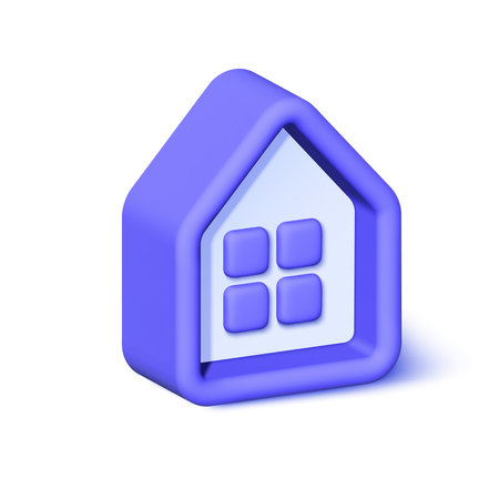 Minimal house symbol. Home icon in 3d style, great design for any purposes. Real estate, mortgage, loan concept. 3d vector iconのイラスト素材