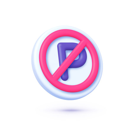No Parking sign in 3g style vector icon. Creative modern design. Vector illustration elementのイラスト素材