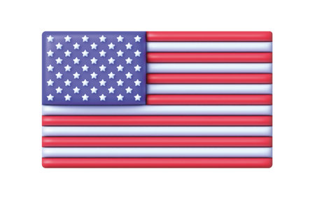 3d USA flag on white background. United State of America flag. Vector illustration