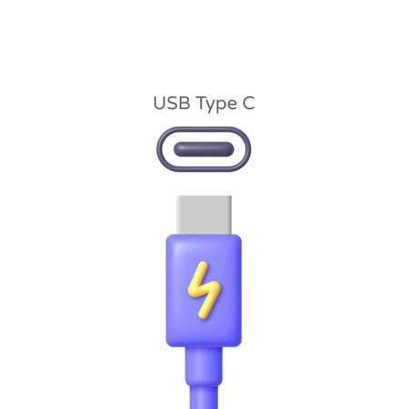 3d usb type c for mobile device design. 3d vector illustrationのイラスト素材