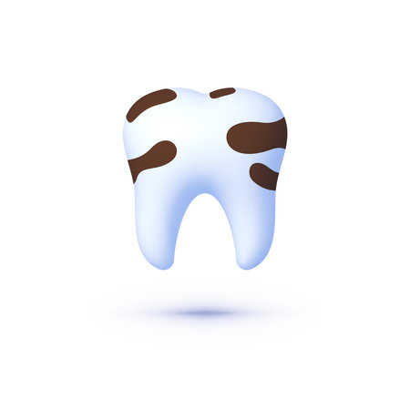 Dental caries icon in 3d style on white background. Vector illustrationのイラスト素材