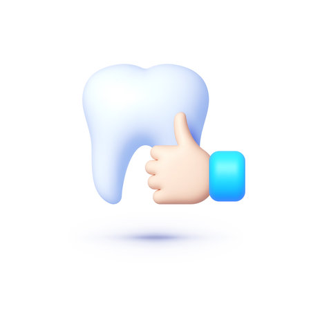 Tooth like icon 3d on white background. Vector graphic illustrationのイラスト素材