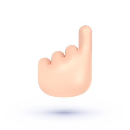 Hand 3d icon, great design for any purposes. Render hand greeting symbol. Vector illustration designのイラスト素材