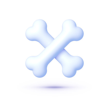 Bone 3d, great design for any purposes. Cartoon design template. Design icon. Isolated vector illustrationのイラスト素材