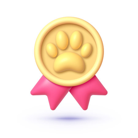 Winner pet 3D, great design for any purposes. Gold winner pet. Vector 3d renderのイラスト素材