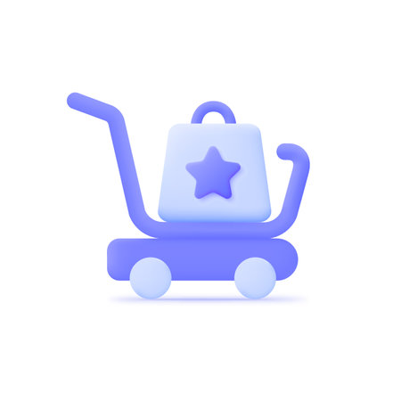 Cart 3d, great design for any purposes. Vector illustrationのイラスト素材