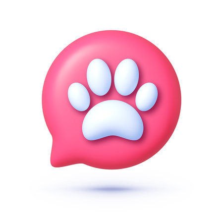 Paw 3d, great design for any purposes. Vector illustrationのイラスト素材