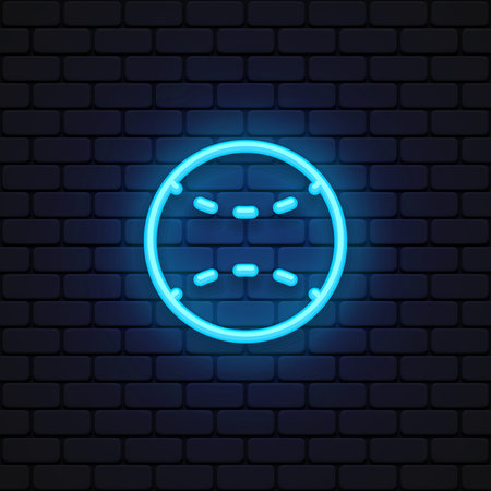 Baseball neon icon in retro style on light background.のイラスト素材