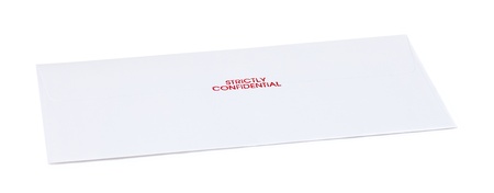 letter envelope with text isolate on white backgroundの写真素材