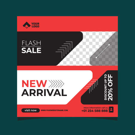 new arrival flash sale social media post templateのイラスト素材