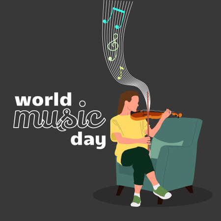 world music day vector designのイラスト素材