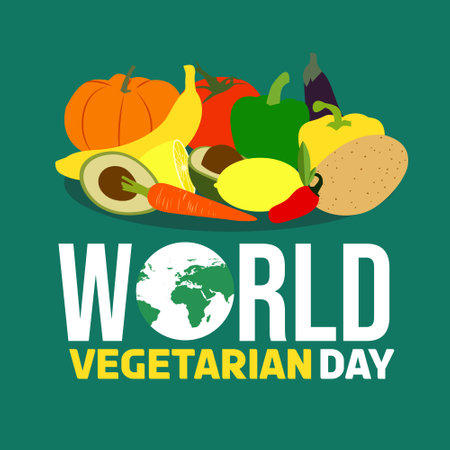 world vegetarian day post designのイラスト素材