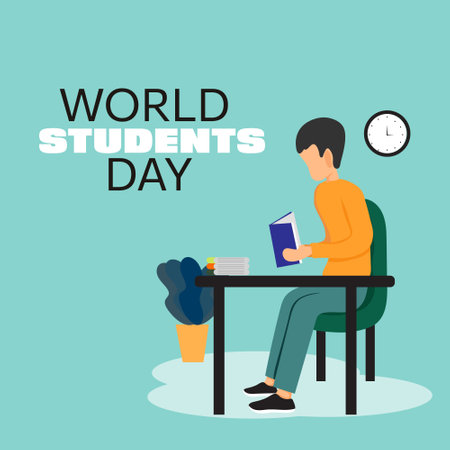 world students day post designのイラスト素材