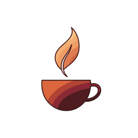 AI-generated Warm autumn leaf steaming from a coffee cupのイラスト素材