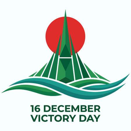 Bangladesh victory day monument and waving flag designのイラスト素材