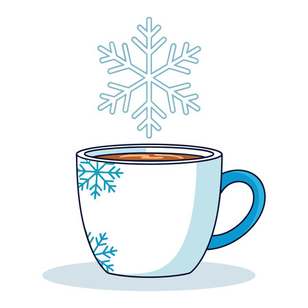 Cozy winter drink with snowflake designのイラスト素材