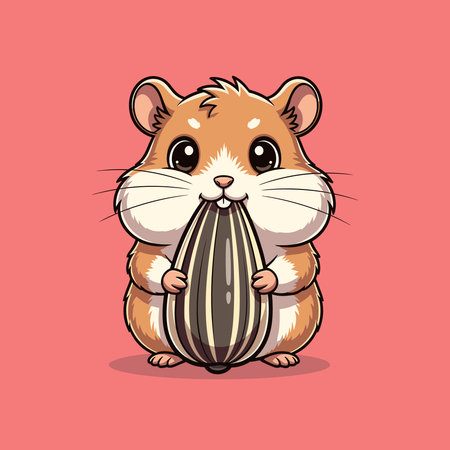 Hamster with Easter egg. Cute cartoon hamster. Vector illustration.のイラスト素材