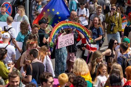People participate annual pride sexual minorities Lithuania Vilnius 01 July 2023
