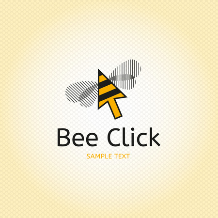 Bee Click Logo design concept. Abstract creative honey bee vector sign templateのイラスト素材