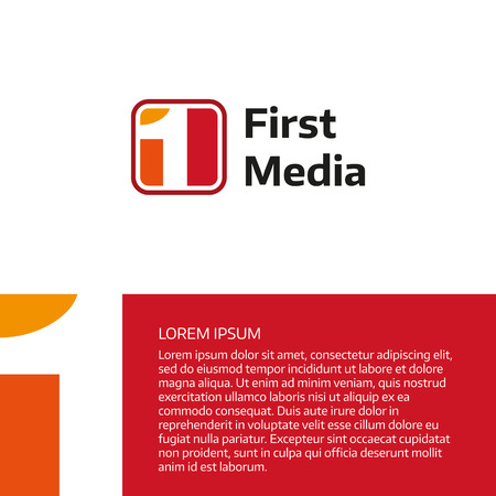 First Media Channel Logo design template. Vector news and interview logotypeのイラスト素材