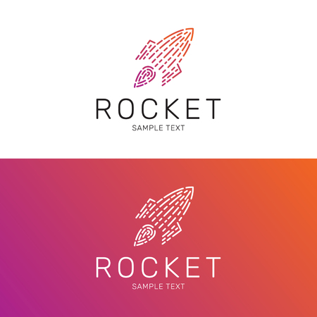 Rocket in space vector logo design. Spaceship logotype icon templateのイラスト素材