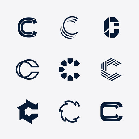 Vector letter C icon template set. Collection of alphabet design label for branding and identity....