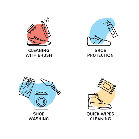 Sneaker Cleaning template set.のイラスト素材